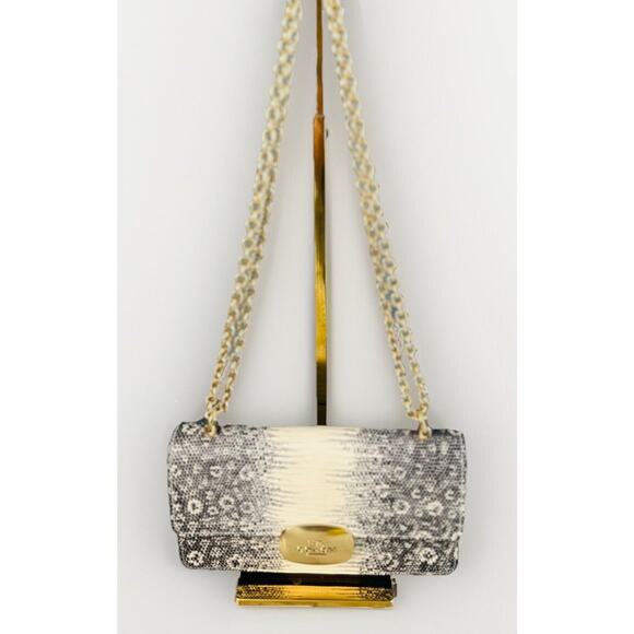 Coach Handbags - Coach Liz Eliza Crossbody Natural Snakeskin Print Lizard Black Gold MSRP 450 New